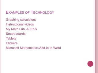 Technology and mathematics | PPTX
