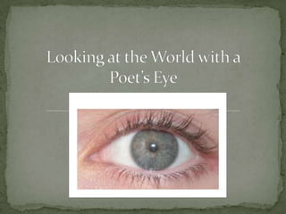 Looking at the World with a Poet’s Eye 