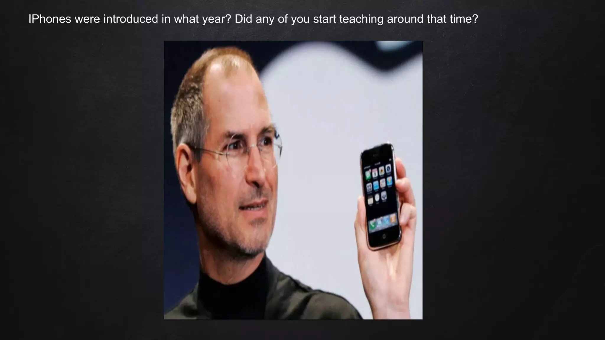IPhones were introduced in what year? Did any of you start teaching around that time?
 