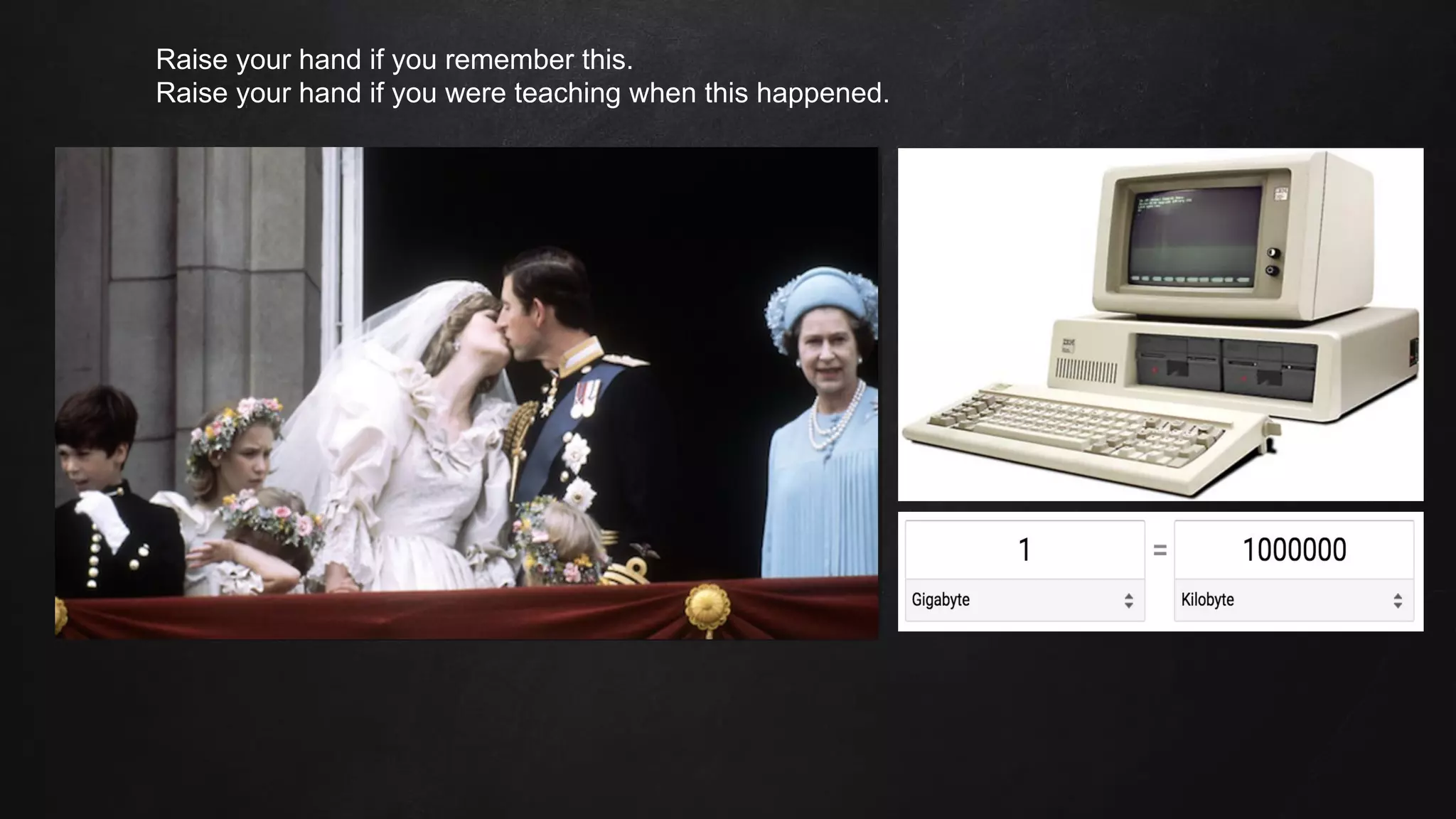 Raise your hand if you remember this.
Raise your hand if you were teaching when this happened.
 