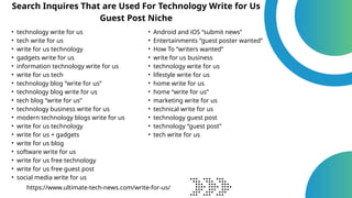 Write For Us Technology Technology Blogs Write For Us – Submit Guest Post | Tech Write For Us ...