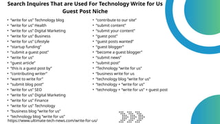 Technology Blogs Write For Us – Submit Guest Post | Tech Write For Us ...