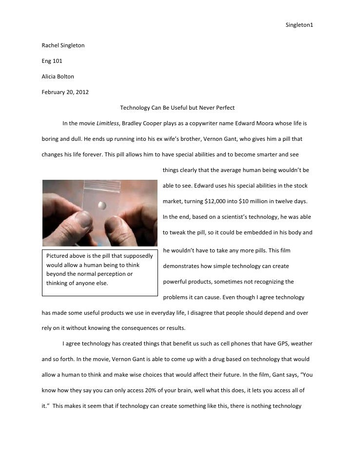 Definition Essay Paper Singletonrachel Singletoneng Alicia Boltonfebruary The Newspaper Essay also Narrative Essay Examples For High School Technology Can Be Useful But Never Perfect Essay How To Write An Essay Thesis