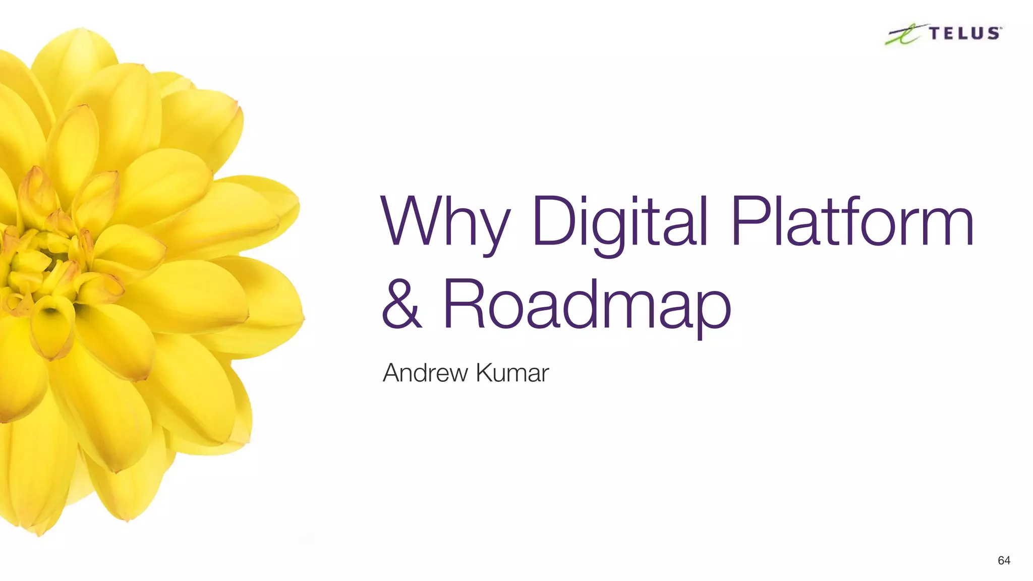 64
Why Digital Platform
& Roadmap
Andrew Kumar
 