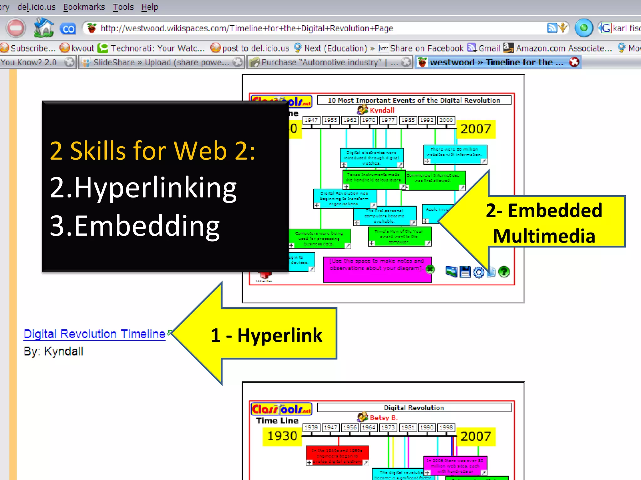 1 - Hyperlink 2- Embedded Multimedia 2 Skills for Web 2: Hyperlinking Embedding 