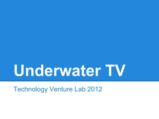 Underwater TV
Technology Venture Lab 2012
 