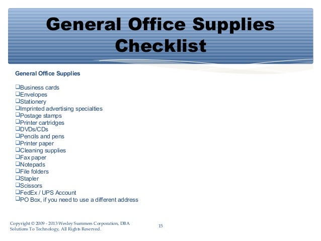 Essential Shopping List For Starting A Office For A Small Business