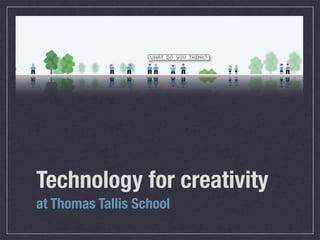 Technology for creativity
at Thomas Tallis School
 