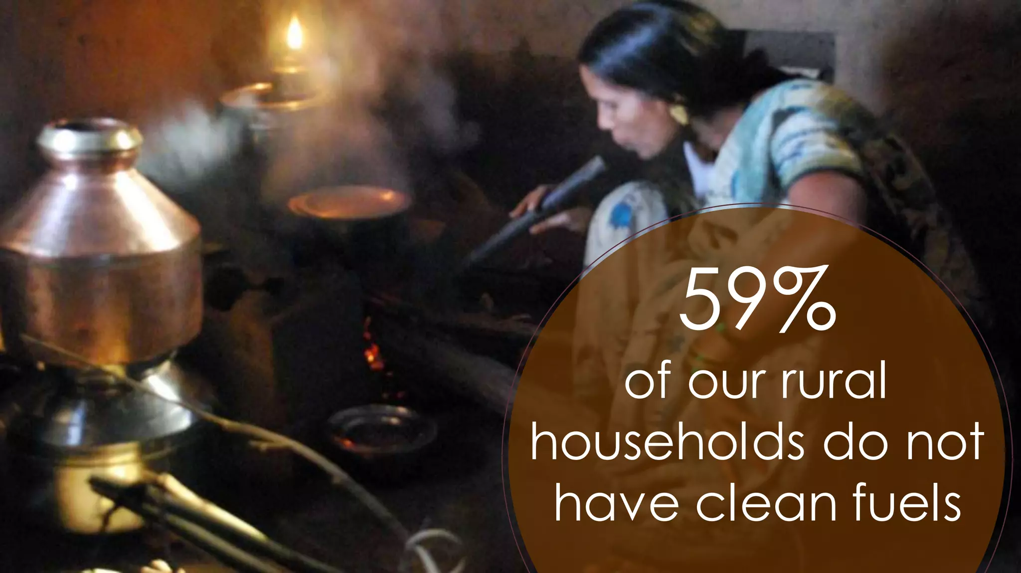 12
59%
of our rural
households do not
have clean fuels
 