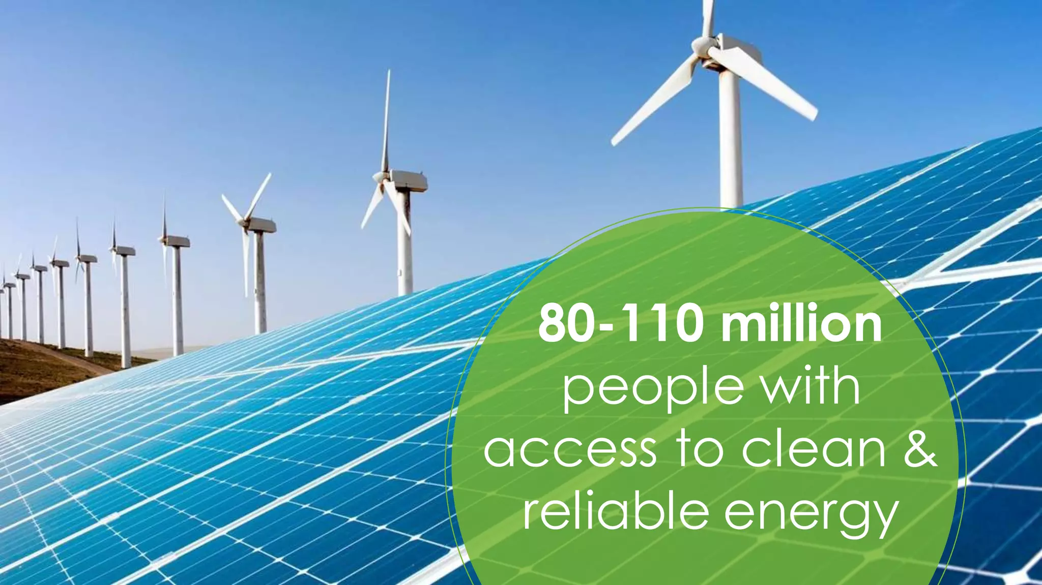 47
80-110 million
people with
access to clean &
reliable energy
 