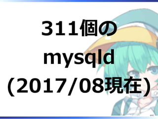 311個の
mysqld
(2017/08現在)
4/63
 