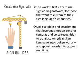 Tech Sign Language Technology for the disabled | PPTX