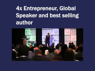 4x Entrepreneur, Global
Speaker and best selling
author
 