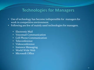Technology in business communications | PPTX
