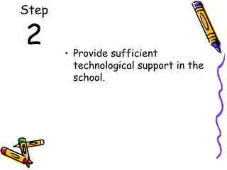 Step 2 Provide sufficient technological support in the school. 