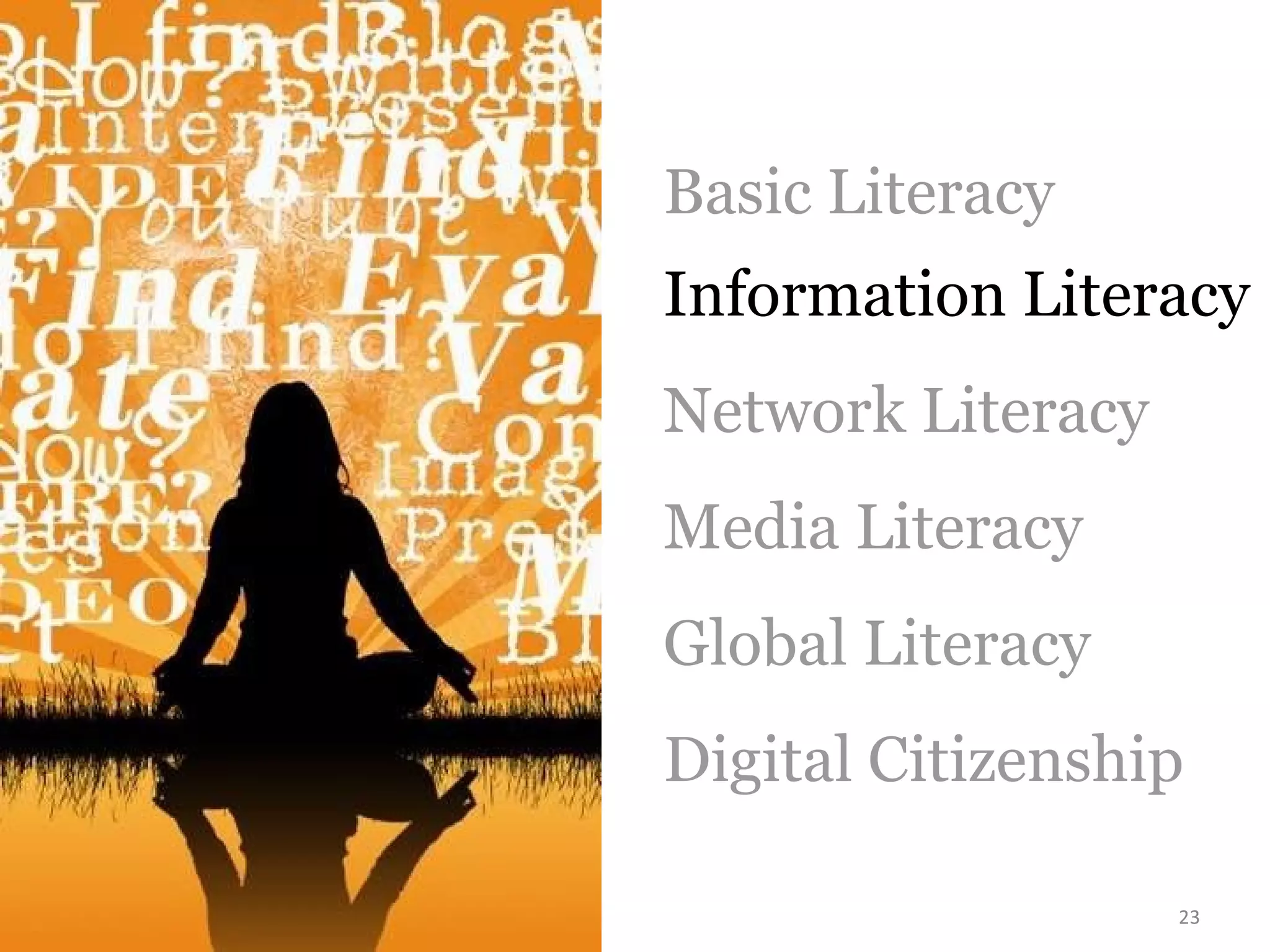 Information Literacy Network Literacy Media Literacy Global Literacy Digital Citizenship Basic Literacy
