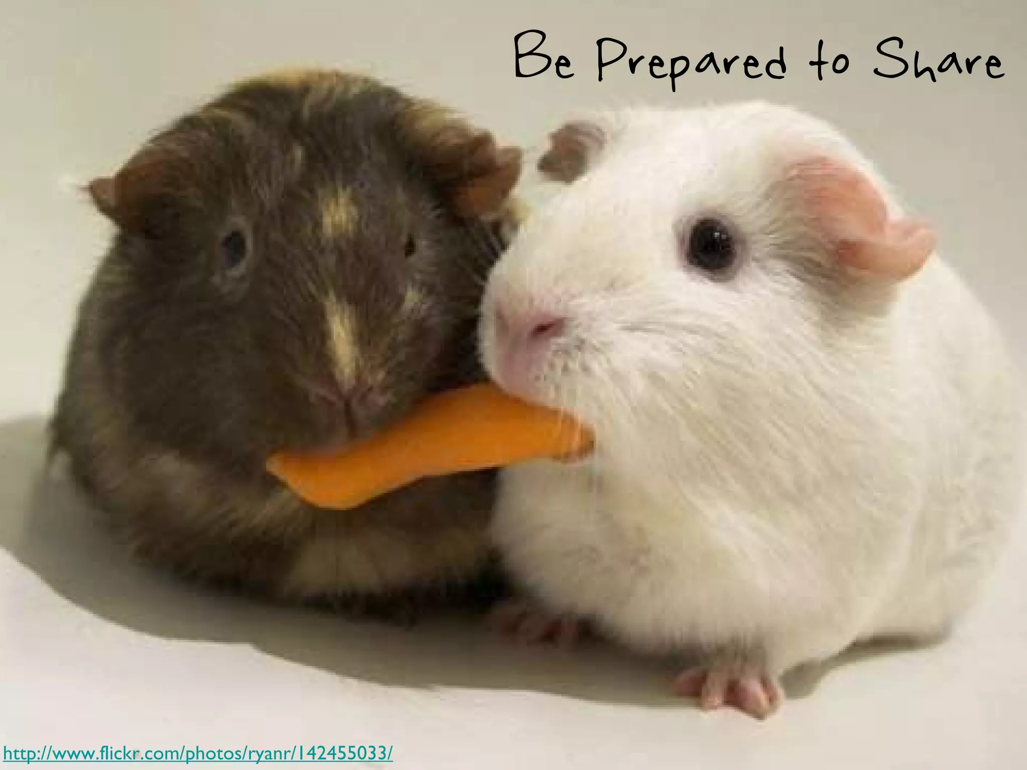 http://www.flickr.com/photos/ryanr/142455033/ Be Prepared to Share