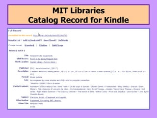Dartmouth College LibrarySearch Results Screen
