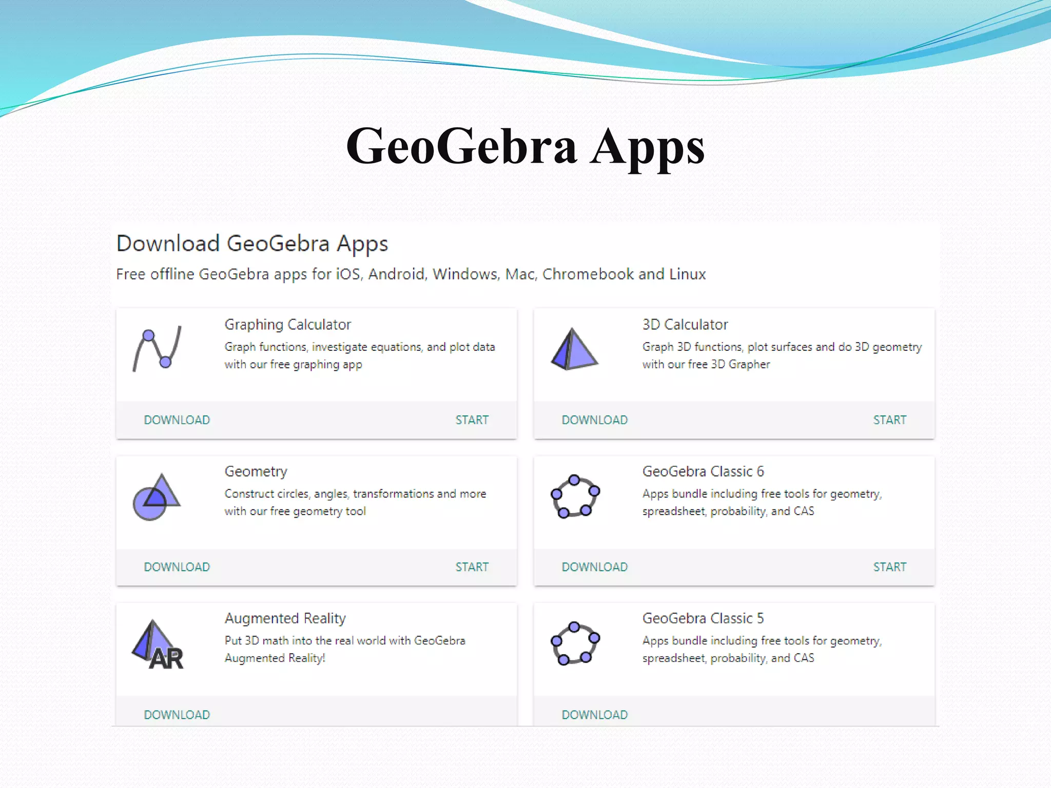 GeoGebra Apps
 