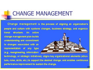 CHANGE MANAGEMENT
100
 