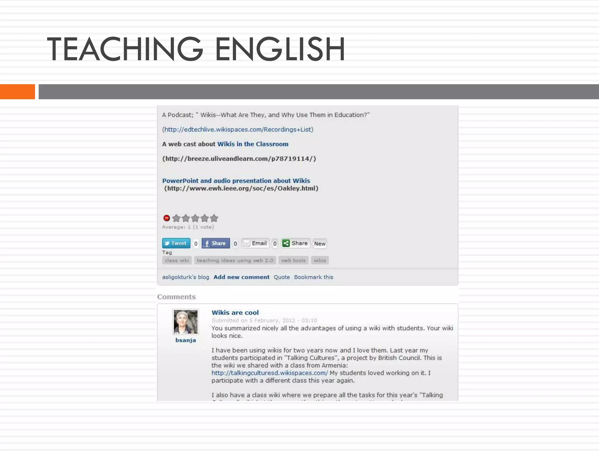 TEACHING ENGLISH
 