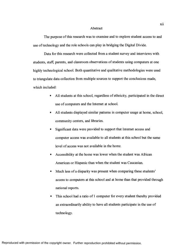 Dissertation digital divide
