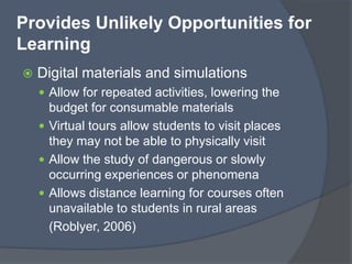 Creating a digital product allows students to demonstrate achievement and understanding