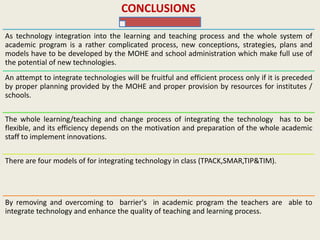 Scope of Integration Technology Enabled Learning In Academic Programme ...