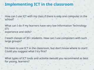 technology in the classroom is used here | PPTX