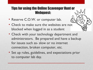 • Online Cooking School
• Excellent for making up missed labs!
• Prepares students for end-of-program
  assessments
• Link to Rouxbe: http://rouxbe.com/
• Replace short demos w/out setup and costs




Rouxbe
 
