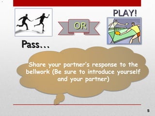 Bellwork: Think-Pair-Share
    What are the best
technology resources that
you use in the classroom?
Please write the responses
from your table on a piece
  of paper and rank your
 favorites, numbering 1-?
  (These will be compiled
 and sent out to FACS Ed
   members next week)
 