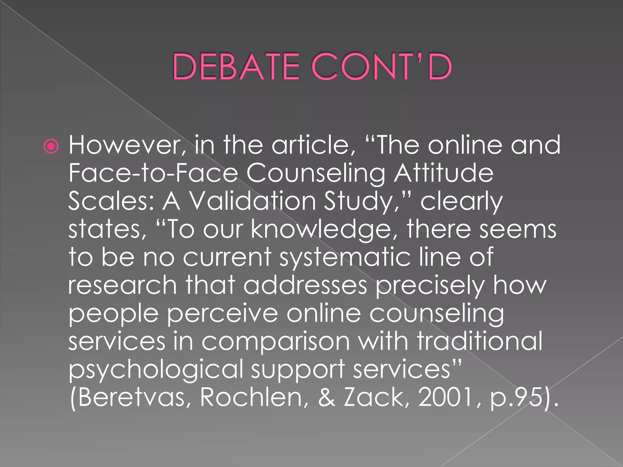 Technology in the field of counseling ppt | PPTX