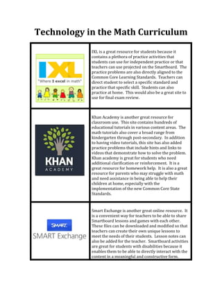 Technology in the math curriculum | PDF