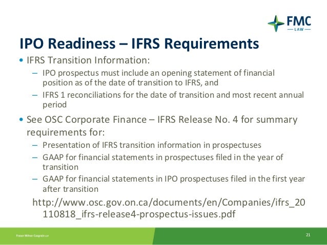 Tsx revenue required for ipo