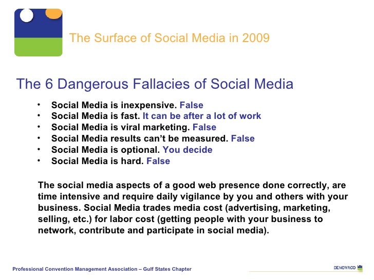 The 6 Dangerous Fallacies of Social Media The Surface of Social Media in 2009 The social media aspects of a good web prese...
