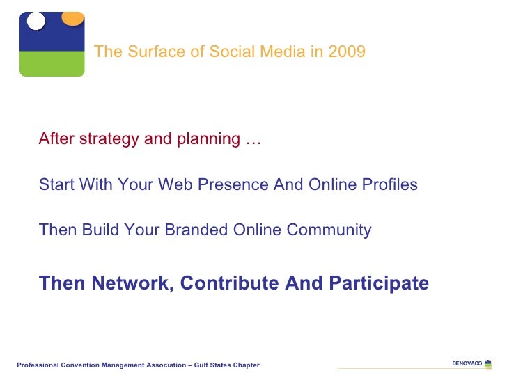After strategy and planning … Start With Your Web Presence And Online Profiles Then Build Your Branded Online Community   ...
