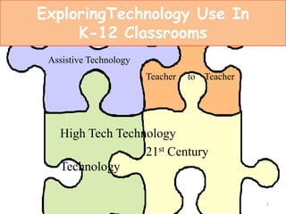 ExploringTechnology Use In K-12 Classrooms Assistive Technology Teacher     to    Teacher High Tech Technology 21st Century Technology 1 