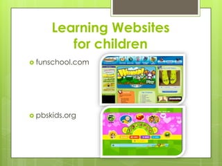 Learning Websites for childrenfunschool.compbskids.org