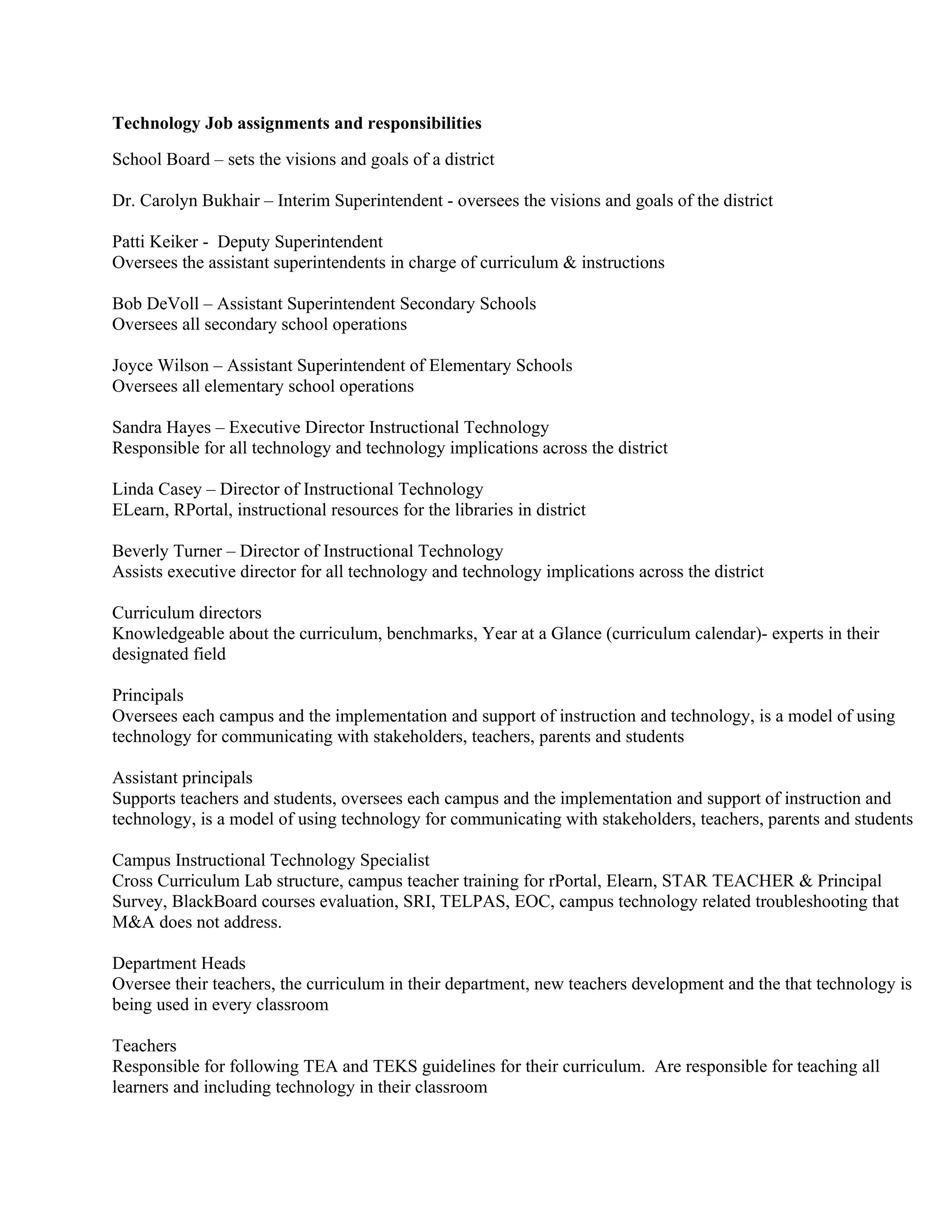 Technology Organizational Chart Risd | DOC