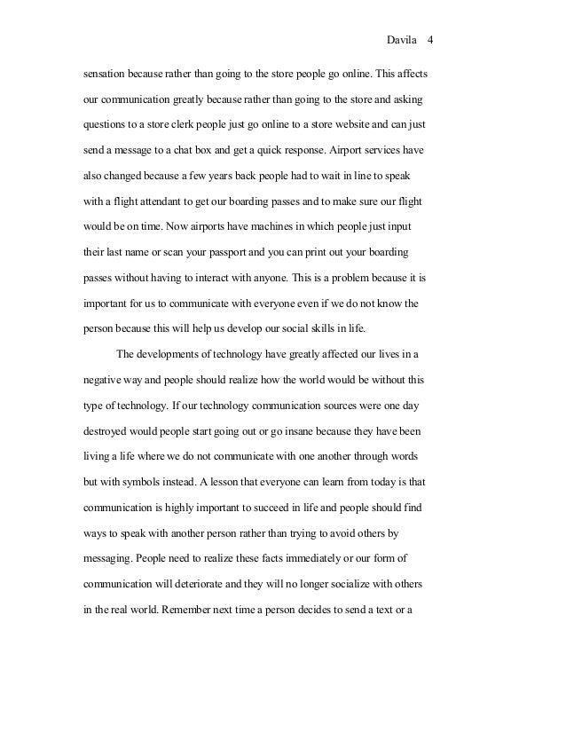 60%OFF Argumentative Essay Technology Makes Communication Easier In Today World Excellent Examples of Student Essays | Instructional Communication
