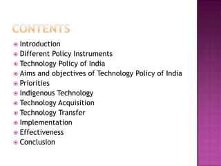 Technology policy of India | PPTX