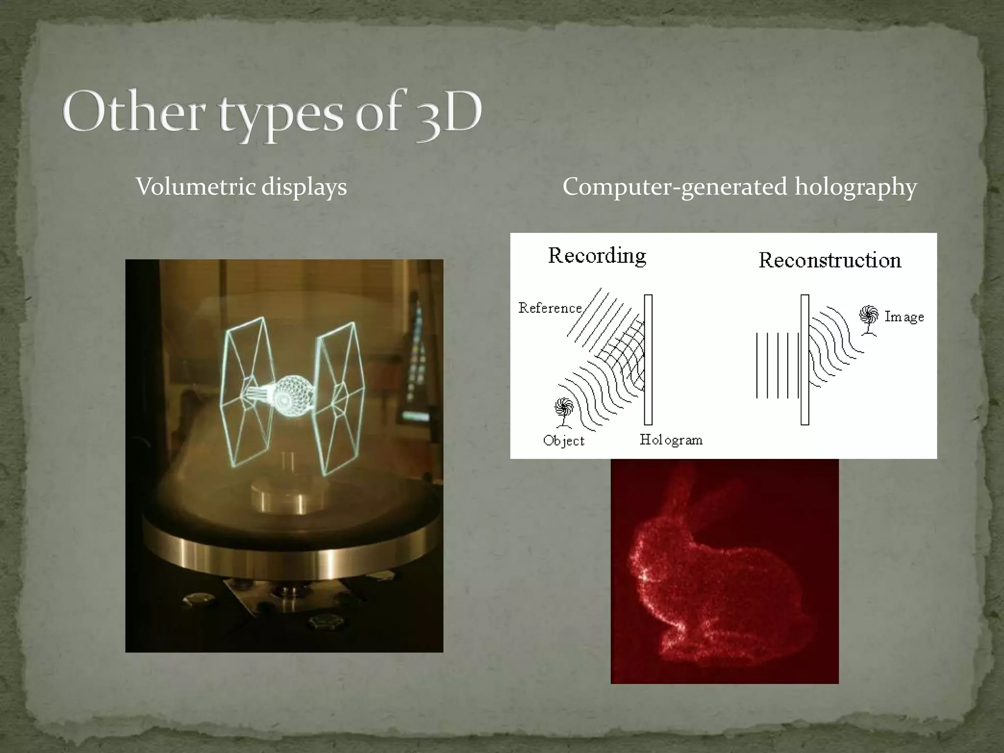 Othertypes of 3DComputer-generatedholographyVolumetricdisplays