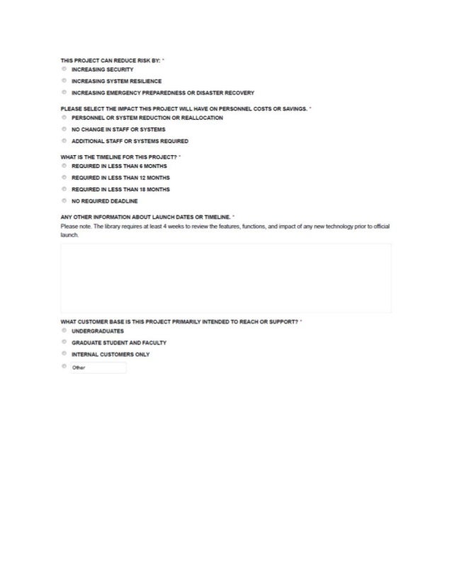 Technology project request form