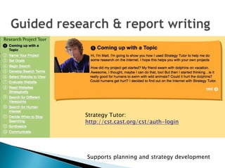 Creating Stories with PowerPointCreate interactive storybooksStudents create and learn strategies for sequenceStart as a collaborative projectCreate a strategy to make this an individual activity.