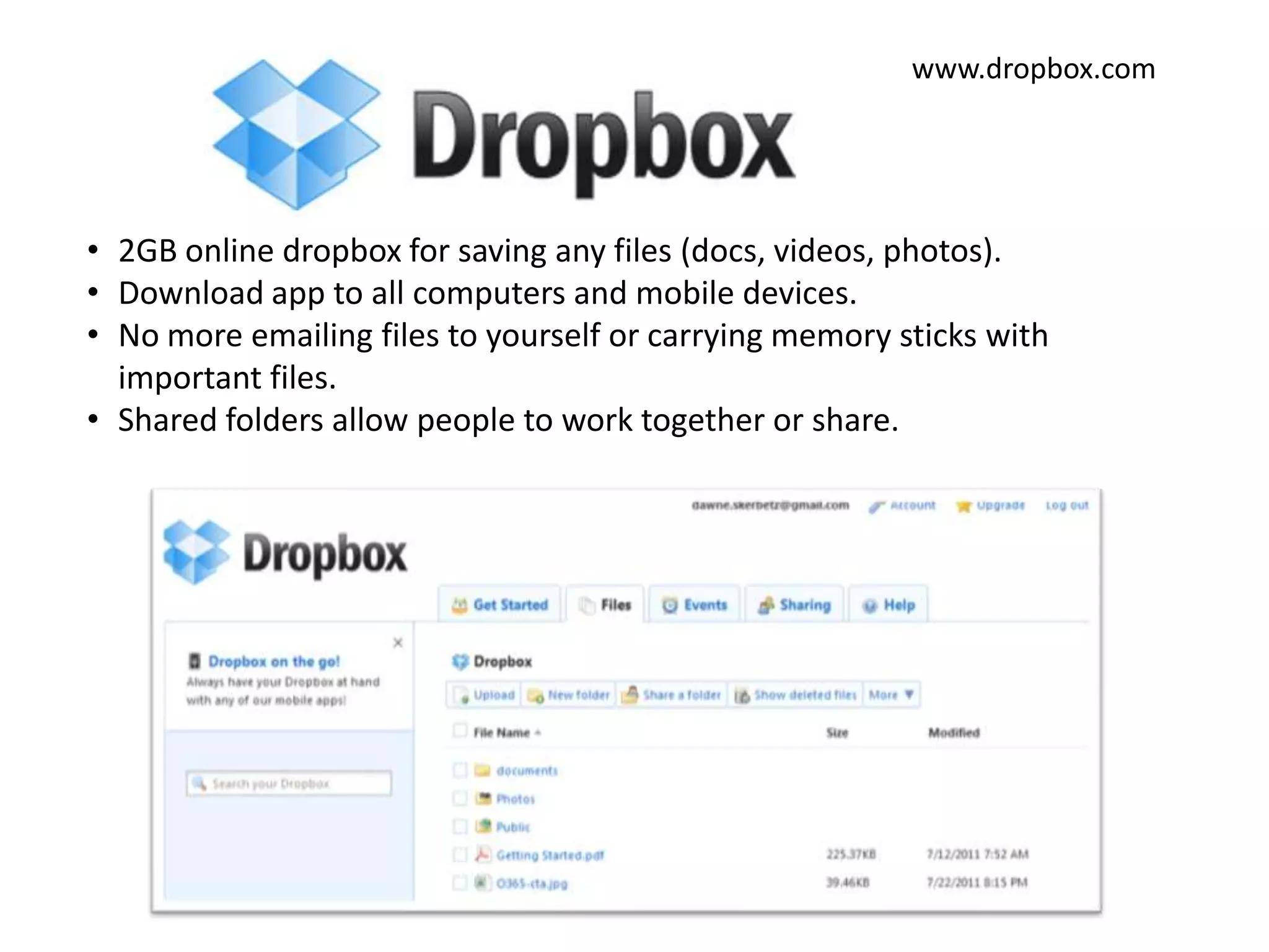 Upload and share PDFs, Word documents and PowerPoint files.