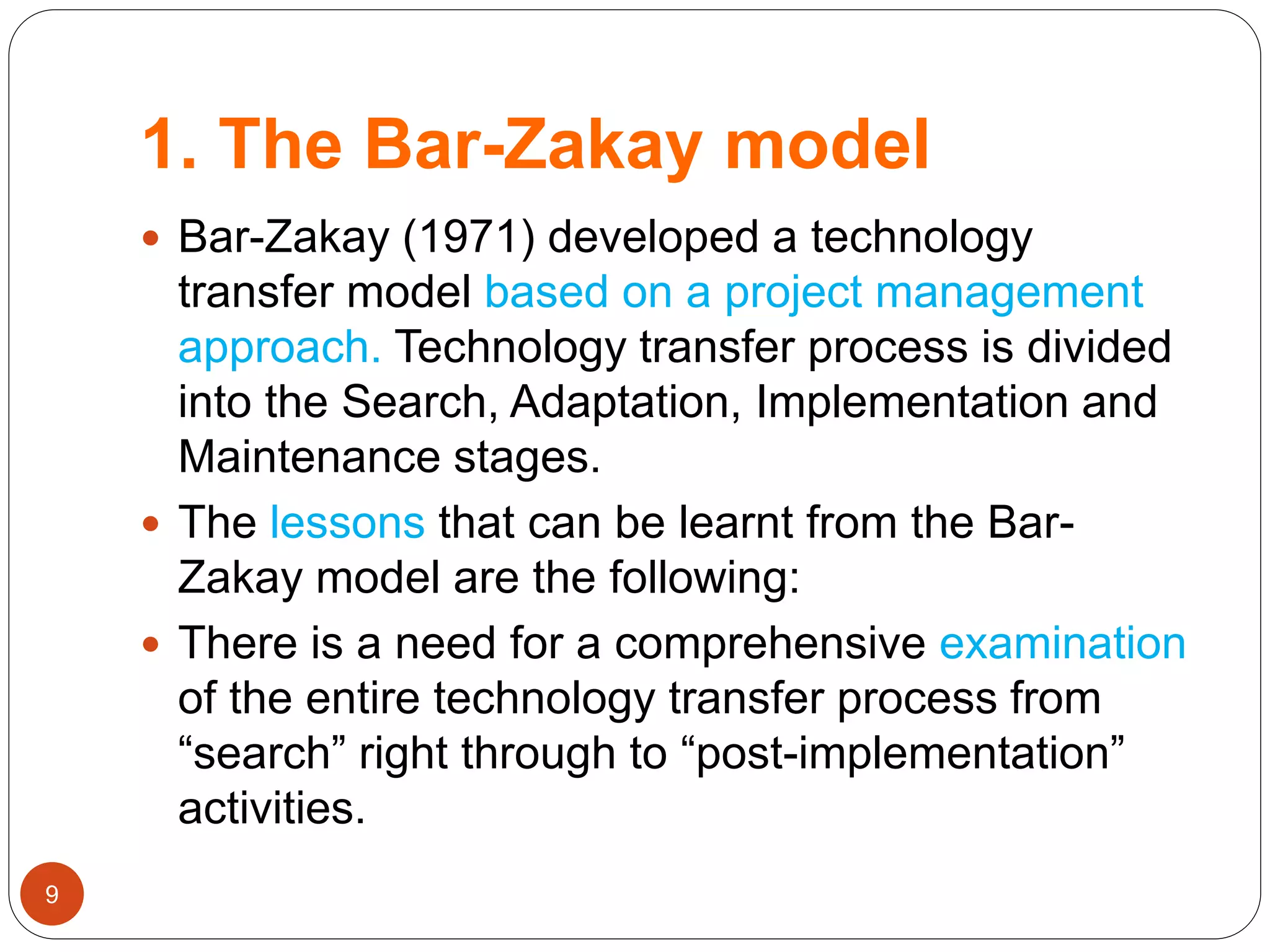 Technology Tranfer models | PPTX