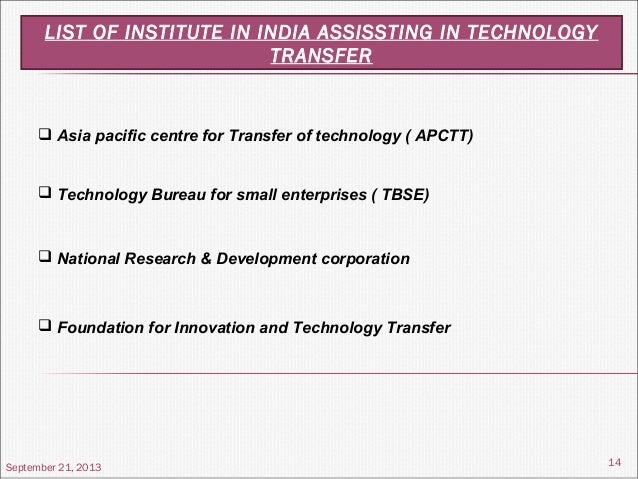Technology Transfer Technology Transfer