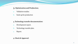 Tech Transfer Scale Up Api Manufacturing Technology transfer | PPTX