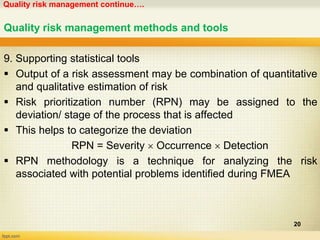 Quality risk management -Technology development and transfer | PPT