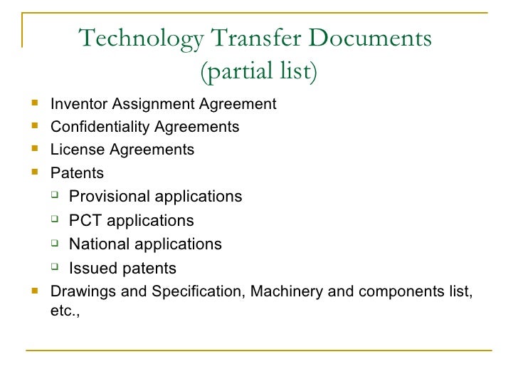 Technology transfer